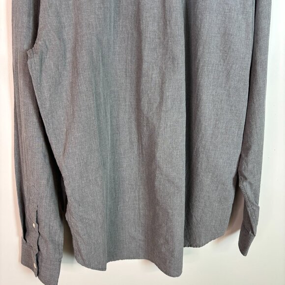 Old Navy Shirt XL Tall Gray Slim Fit Button-Front Cotton Blend Men's XLT - Picture 6 of 8